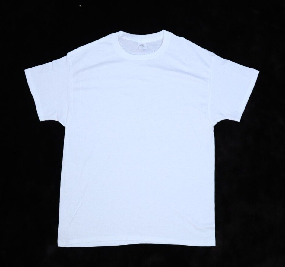 Hanes Ecosmart Adult Blank Plain White Short Sleeve T-Shirts Large Lot of 4 Pack gallery