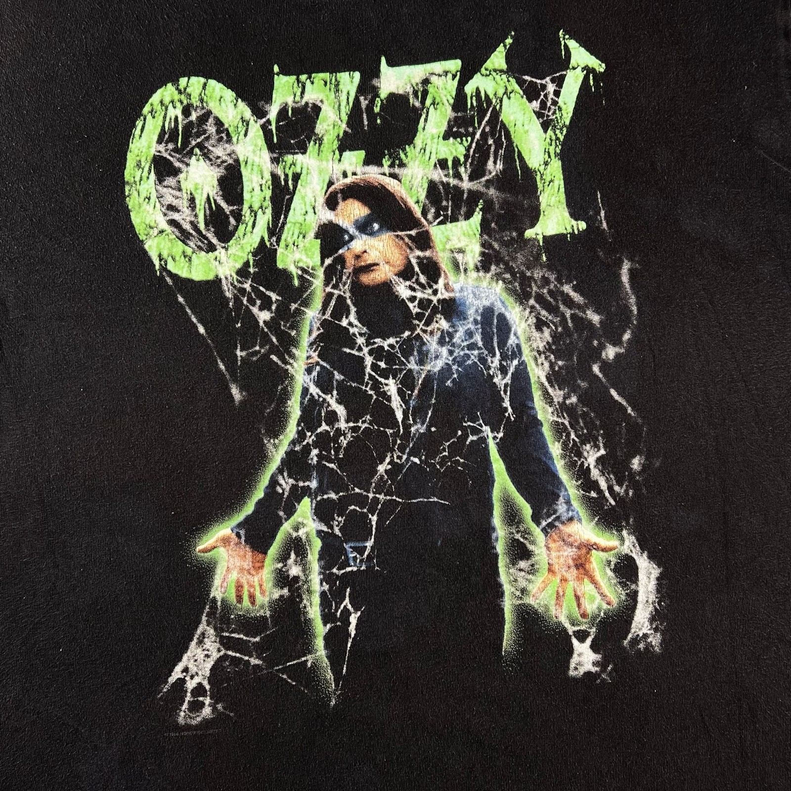 Vintage 1998 Ozzy Osbourne Glow in the Dark Spiderweb Faded Black T-Shirt gallery
