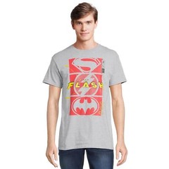 DC Comics Men’s and Big Men’s The Flash Super Icons Graphic T-Shirt Gray Large