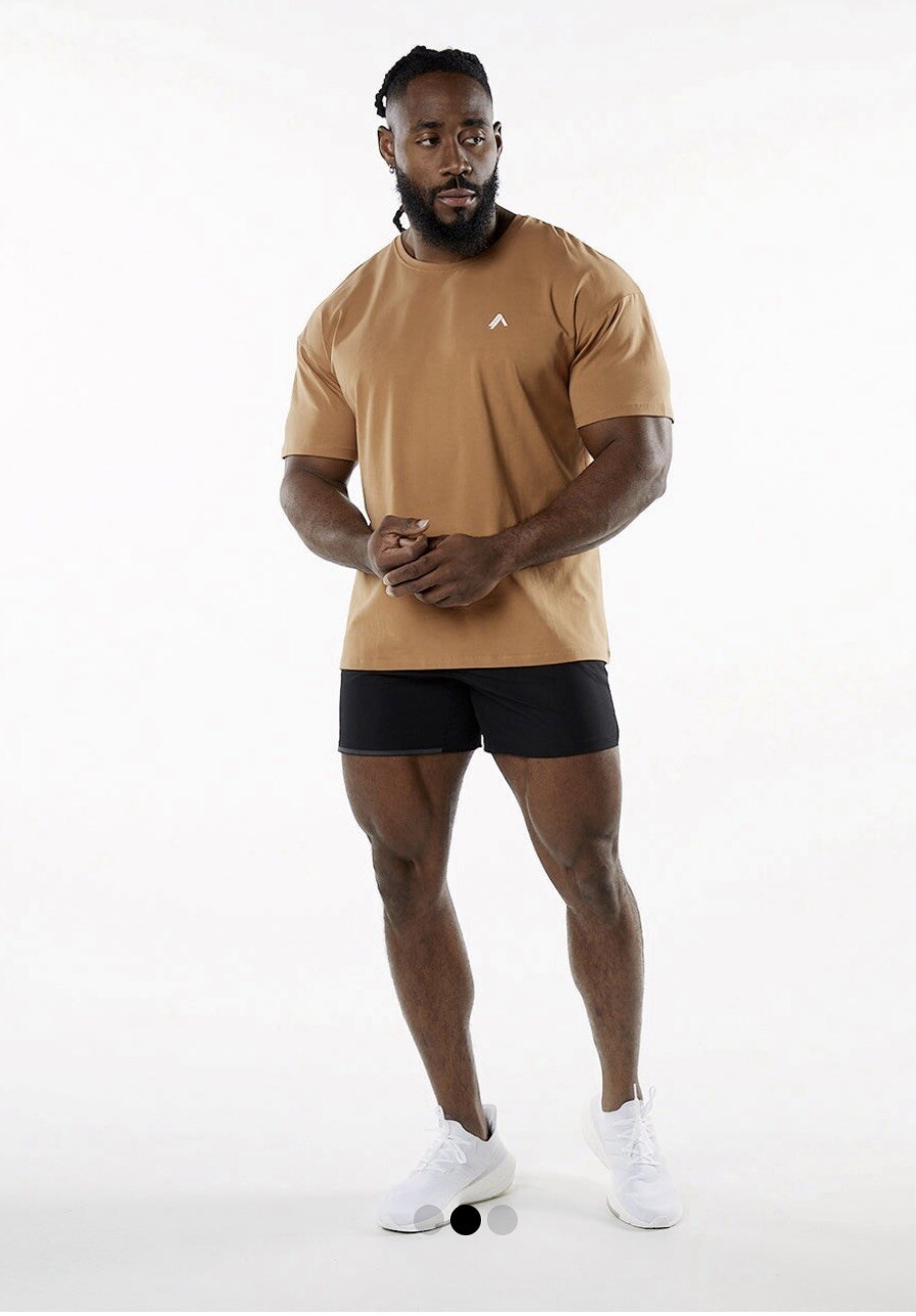 Alphalete Men’s Emblem Drop Shoulder Tee - Rust , Size Medium gallery