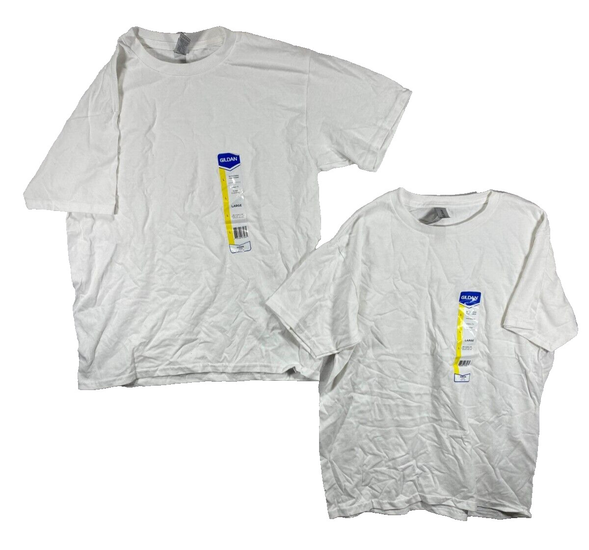 NWT 2-Pack Glidan T-Shirt Men’s Large White Cotton Shortsleeve Pullover Solid