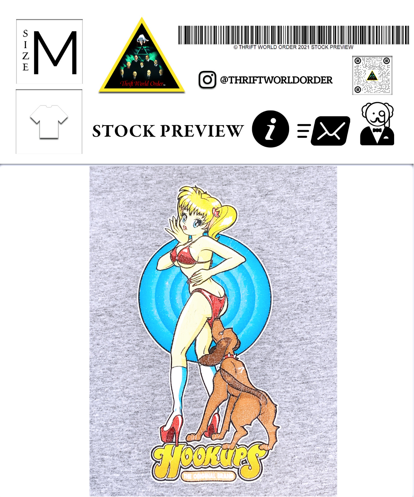 👧🏼👙🐕 Vintage HOOK-UPS Coppertone Parody T Shirt - Size M - 🛹 • Rare 🥵🔥 gallery