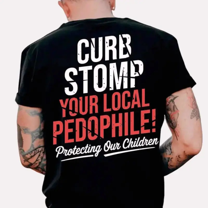 Curb Stomp Your Local P3dophile Graphic Tee Ring Spun Cotton Graphic T-Shirt gallery