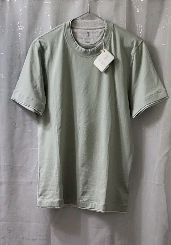 595$ BRUNELLO CUCINELLI MENS Layered Cotton Jersey T-Shirt Sz:US S/48EU gallery