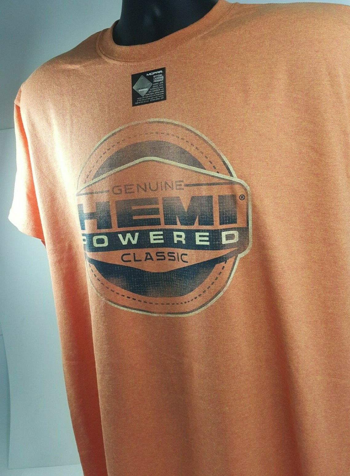 Orange T-Shirt - HEMI Powered Genuine Classic Emblem - MOPAR Licensed gallery