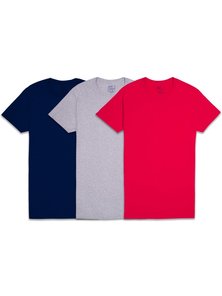 3 Pack Mens,Moisture Wicking 100% Cotton,Short Sleeve Crew T-Shirts,2XL May Vary