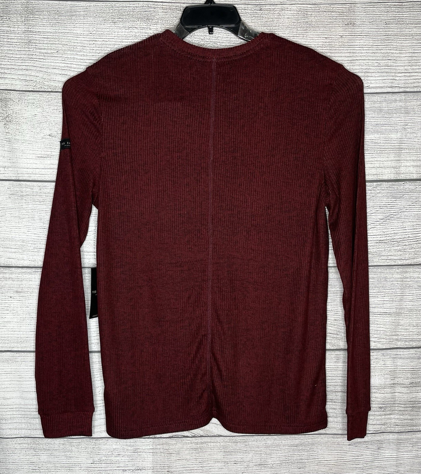 Ted Baker Long Sleeve Rib Cree Men's Tee Size M gallery