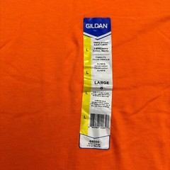 Gildan G5000 Heavy Cotton Basic T-Shirt Mens Large Orange Crew Neck Tee NWT New