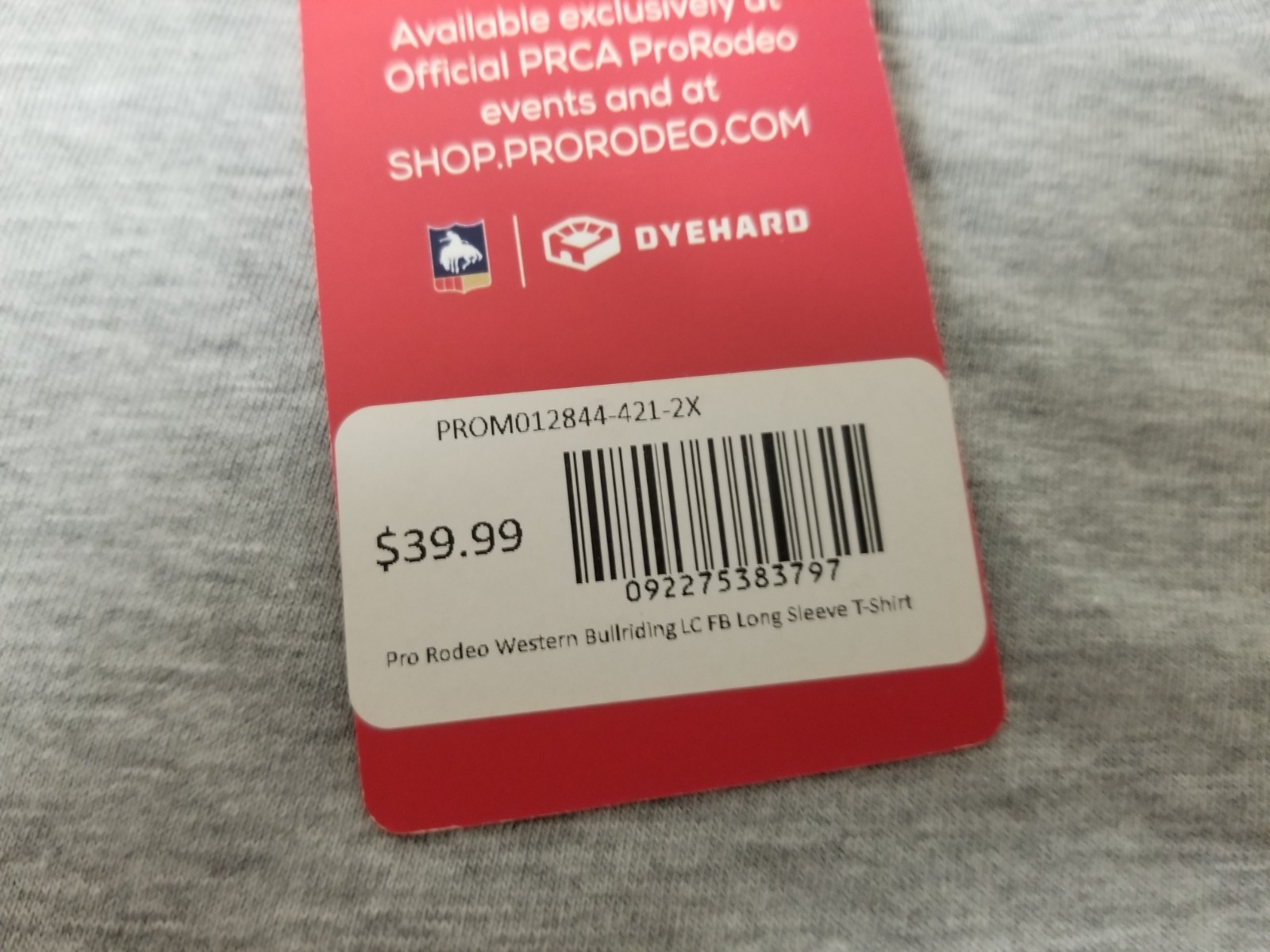 New Pro Rodeo Mens Western Bull Riding L/S T-Shirt. gallery