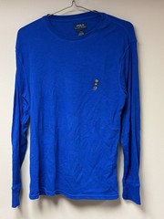 Polo RALPH LAUREN USA FLAG BEAR Thermal Shirt Men’s Size Large Sleeve Blue