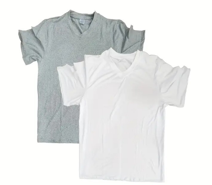 AGH Men's 3 or 4-Pack Undershirts Stretchy Cotton Spandex T-Shirts V-Neck gallery
