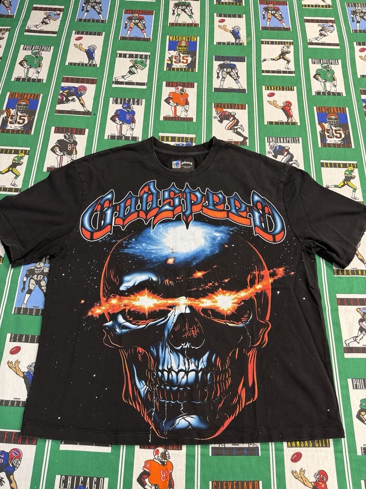 Godspeed Rarity Collection Skull Graphic Print Black Men’s L Crew Neck T-Shirt