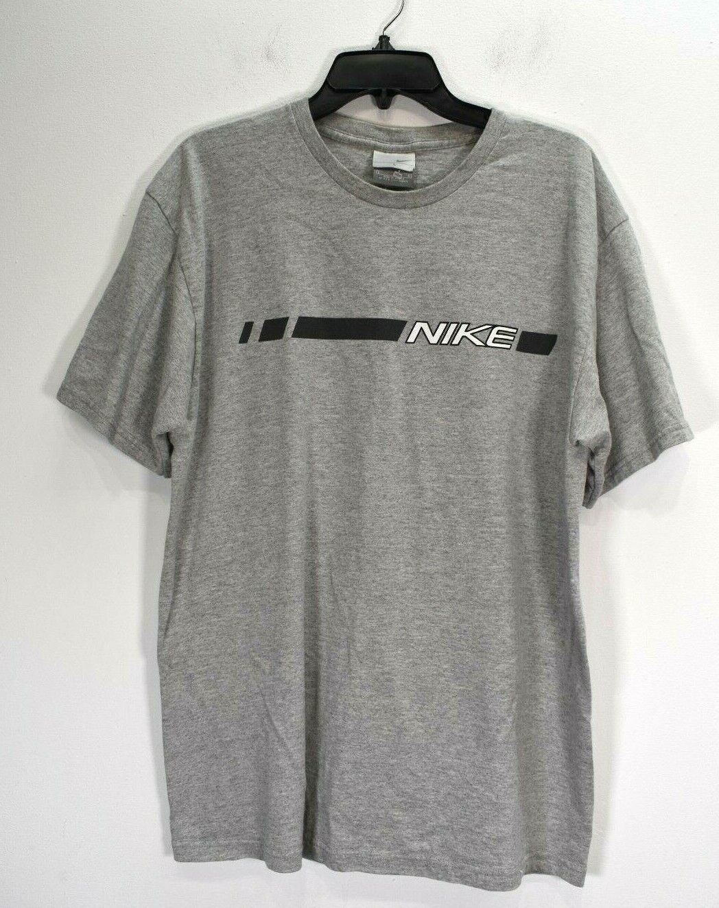 Nike Mens Gray Nike Logo Scoop Neck Short Sleeve Mexico Made Casual T Shirt L
