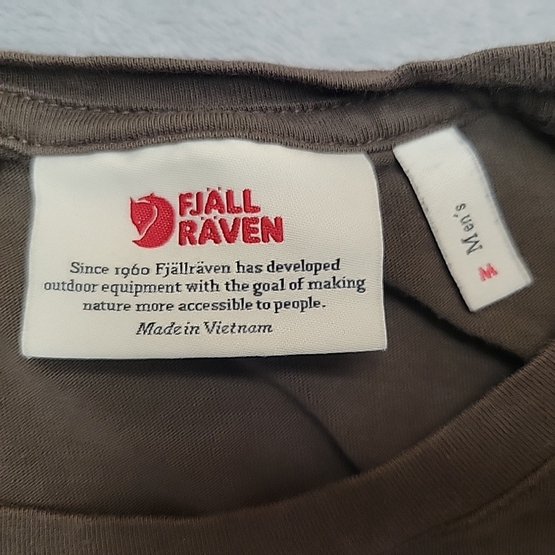Fjall Raven Shirt Mens Medium Brown Ovik Crewneck Pocket Work Outdoors TEE gallery