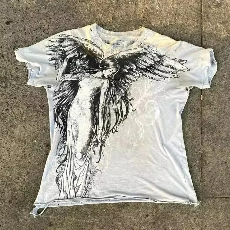 Retro Classic Gothic Style T-shirt Print Oversized Shirt High Street Shirts gallery