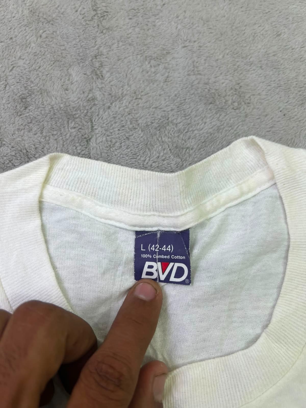 Vintage 1990s BVD Single Stitch I Love AL Graphic T Shirt White Made USA gallery