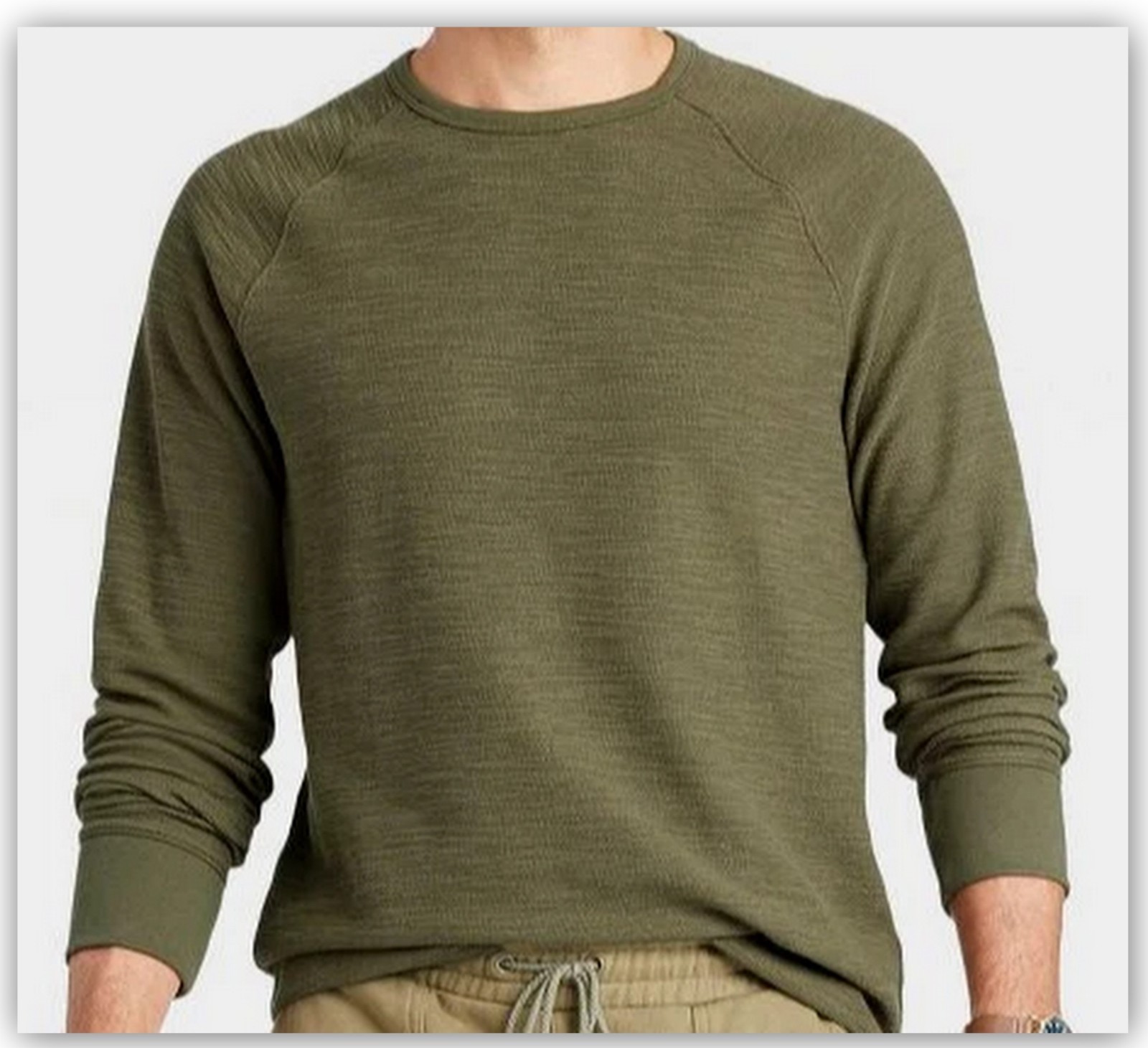 Men's Long Sleeve TEXTURED PULLOVER Shirts Crewneck Goodfellow gallery