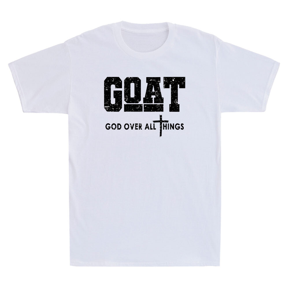 Goat God Over All Things Funny Christian Quote Retro Men's Short Sleeve T-Shirt gallery