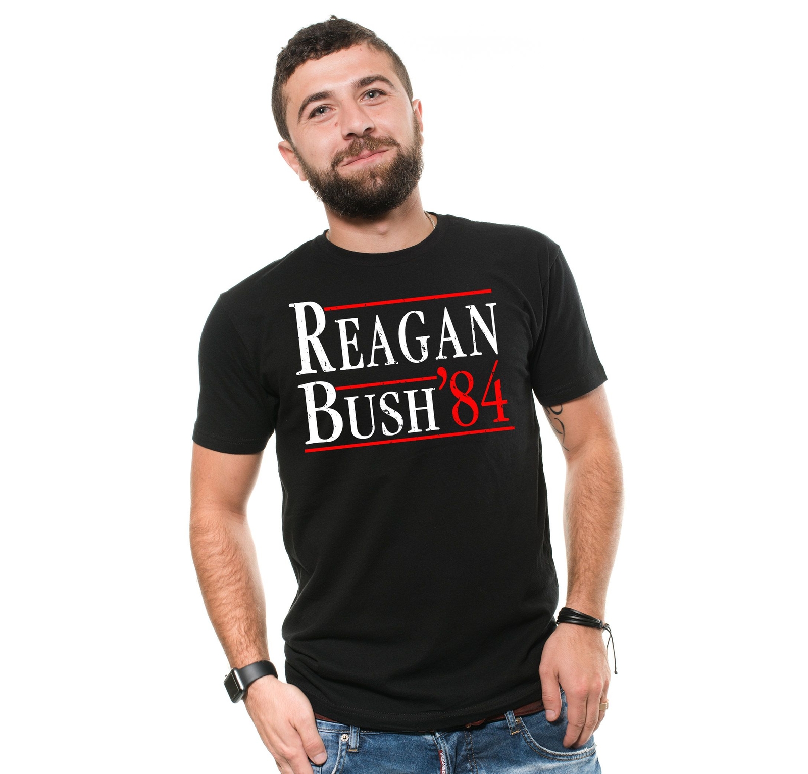 Reagan Bush '84 Election T-Shirt Political Patriotic Republican 4th Of July Tees gallery