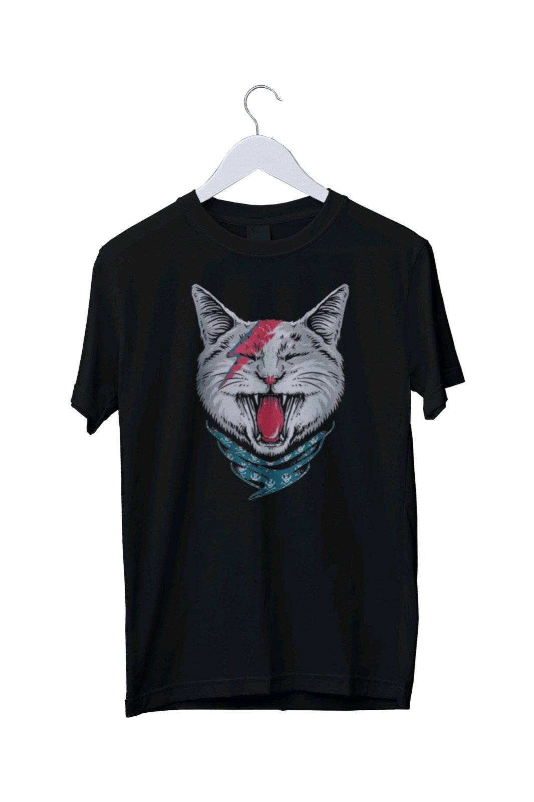 Ziggy Stardust Cat T-Shirt, David Bowie Shirt Mens Black White S M L XL 234XL gallery