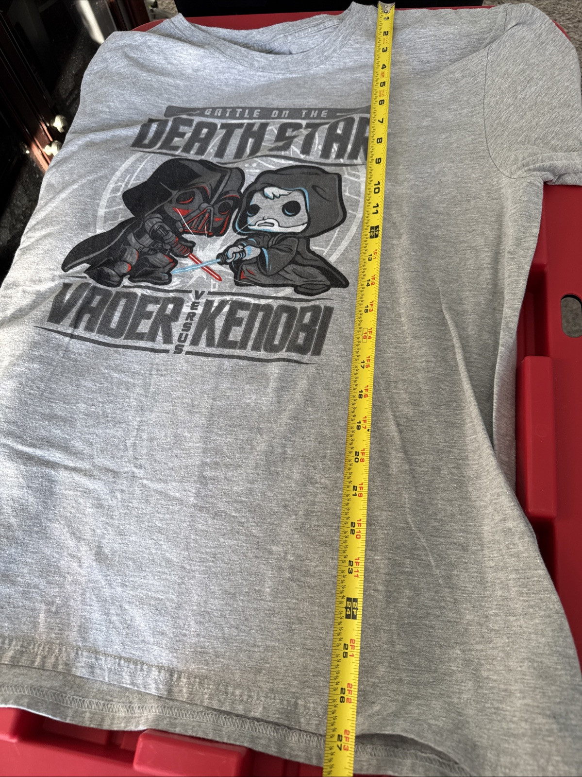 Star Wars Battle on the Death Star Vader vs Kenobi Gray T Shirt Size Large gallery