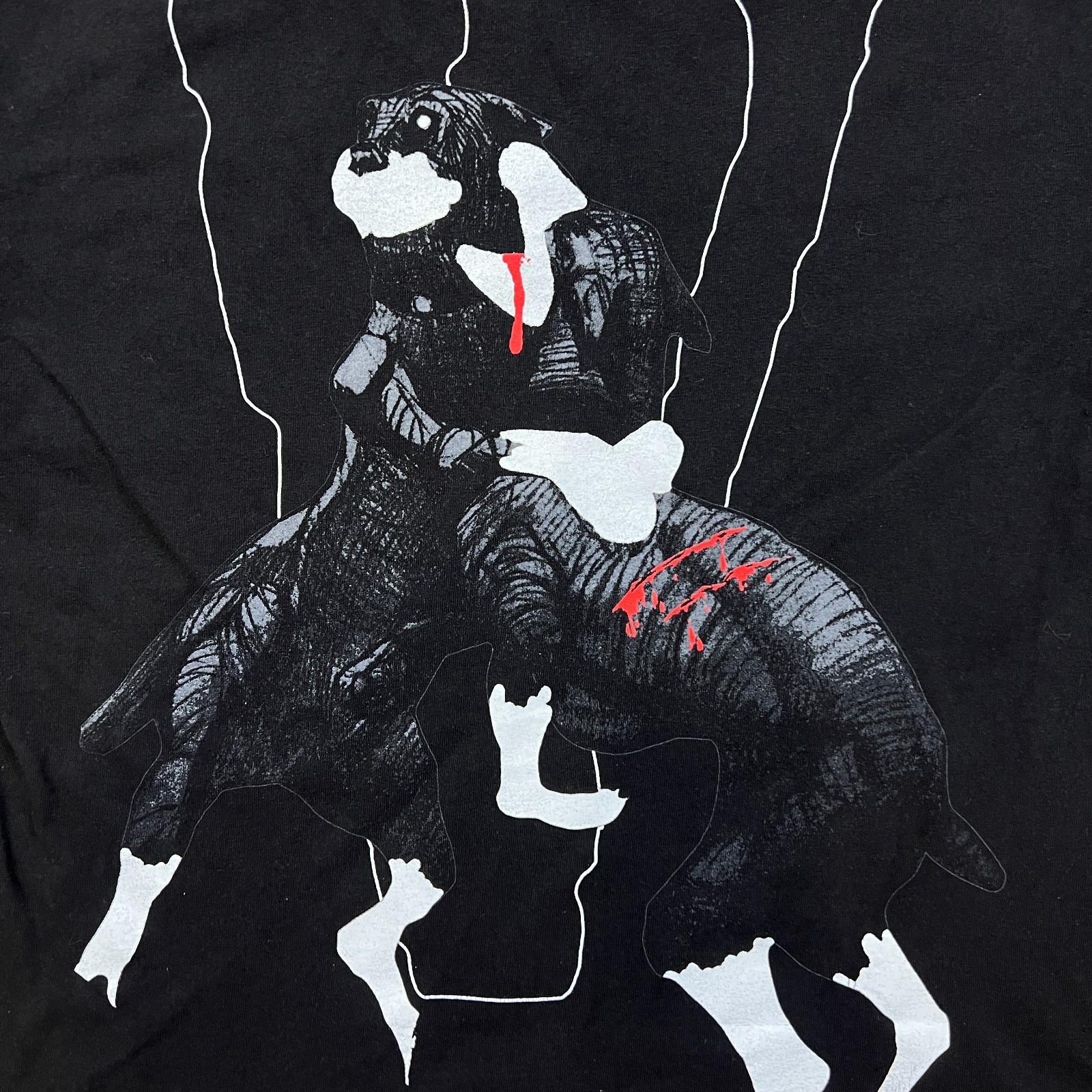 FW19 Vlone x City Morgue Dog T-Shirt Mens Medium Black Hip Hop Graphic T Shirt gallery