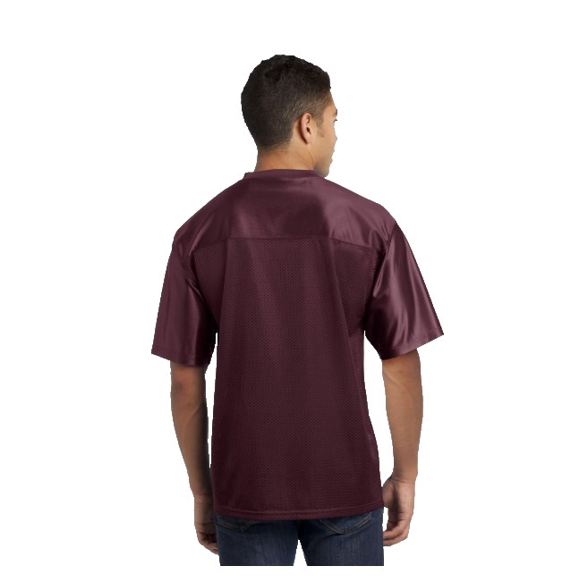 Sport-Tek Mens Short Sleeve PosiCharge Replica V-Neck Jersey ST307 Maroon XL gallery