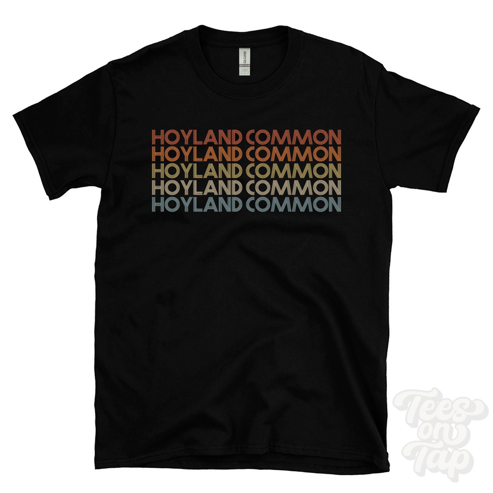 HOYLAND COMMON REPEATED RETRO STYLE T-SHIRT mens & womens uk place name gift gallery