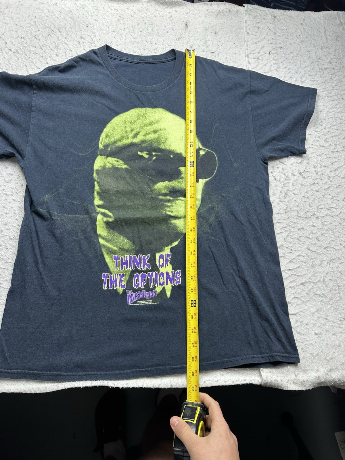 Vintage Men’s The Invisible Man Horror Movie Promo Shirt 90s Sz L Black gallery