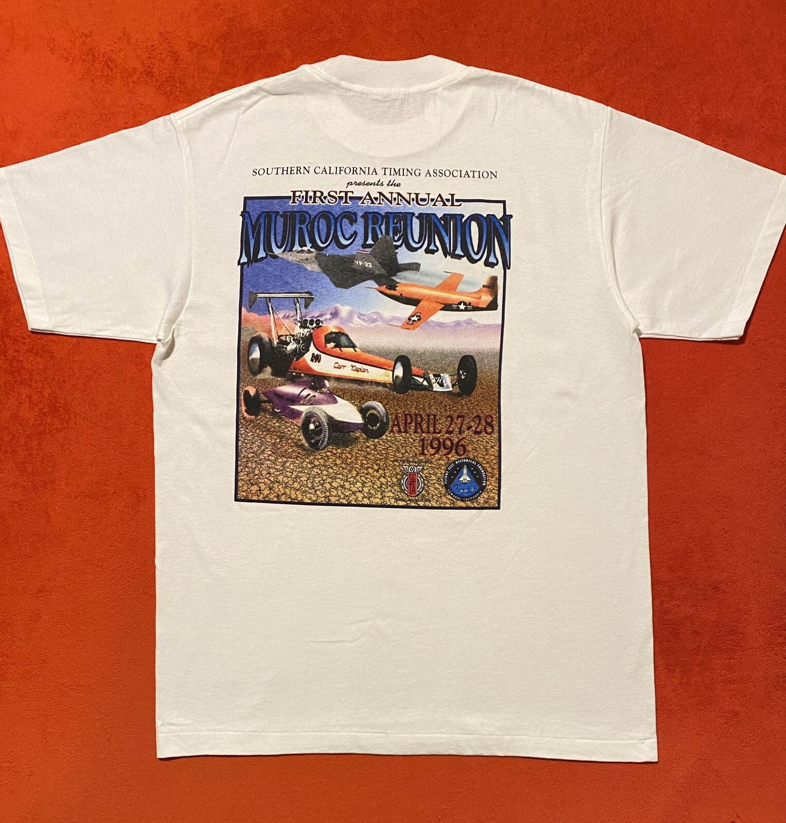 Vintage 1996 Teejays 1st Annual Muroc Reunion Men T-Shirt Single Stitch Sz L USA