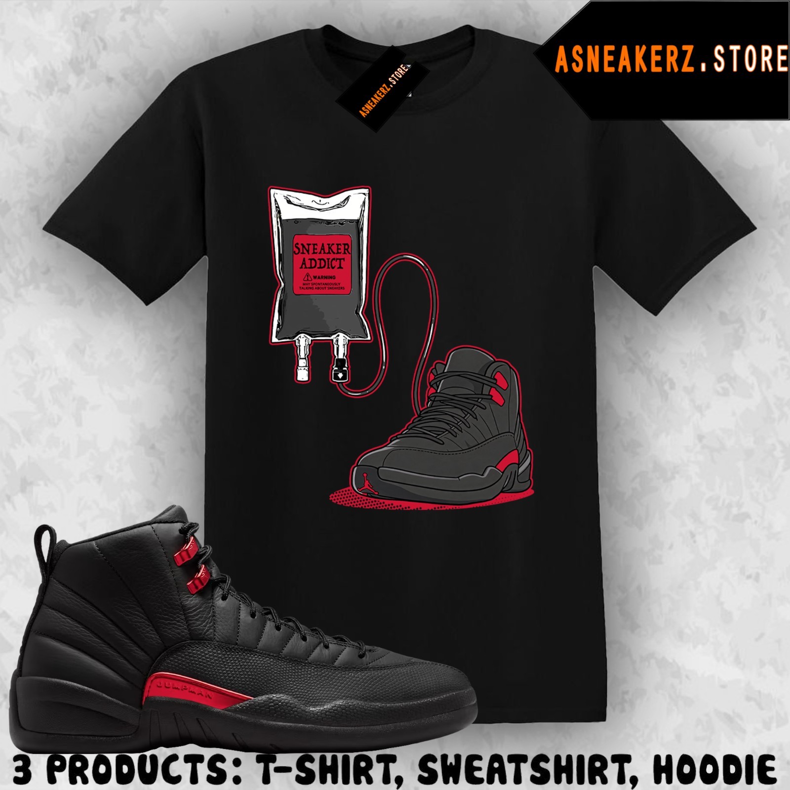 Tee Shirt Matching AJ 12 Bloodline 2026 To Match Sneaker Therapy 12s T-Shirt gallery