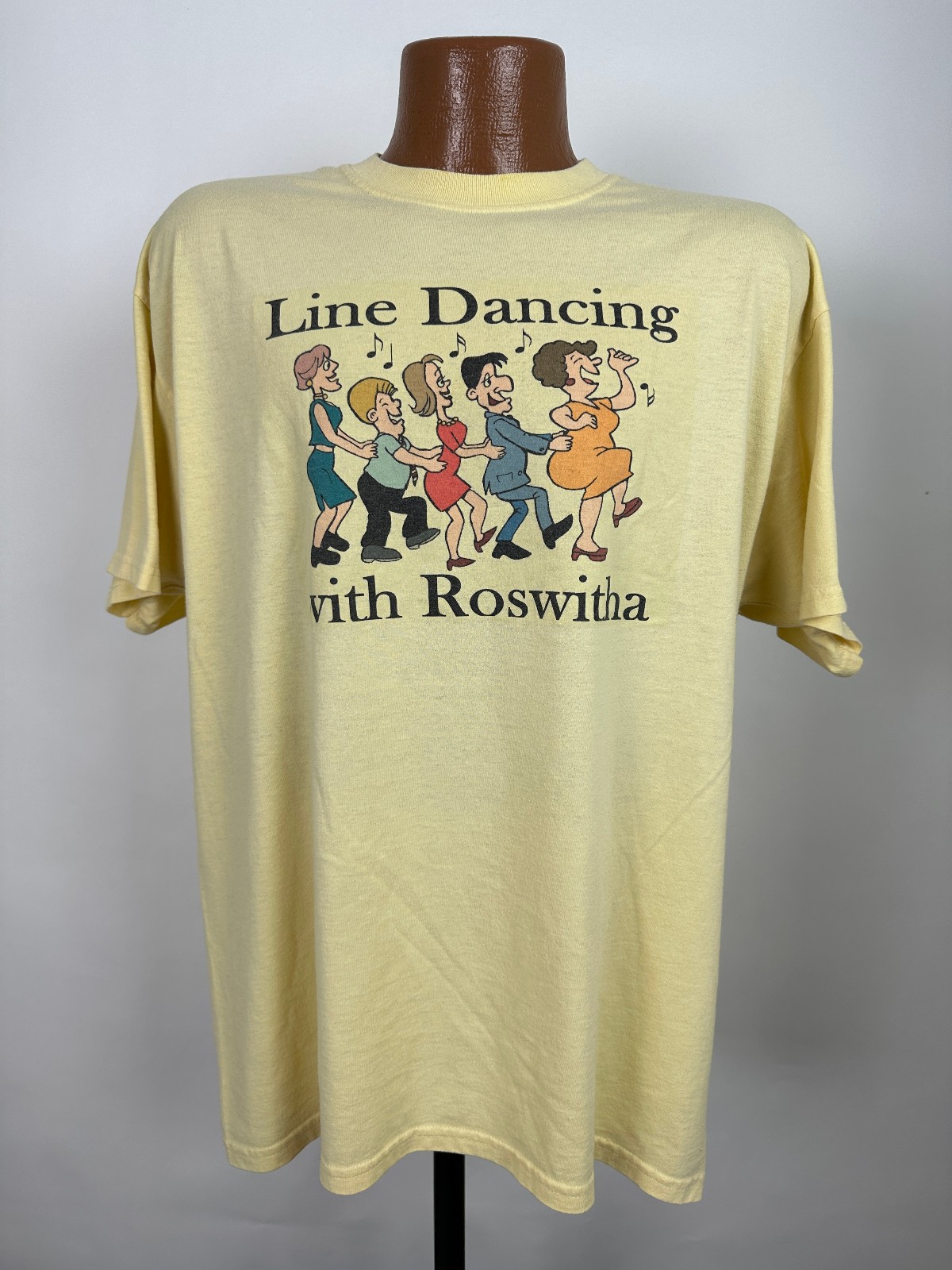 Vintage Dance Shirt XL Line Dancing With Roswitha Funny Novelty Graphic Yellow gallery