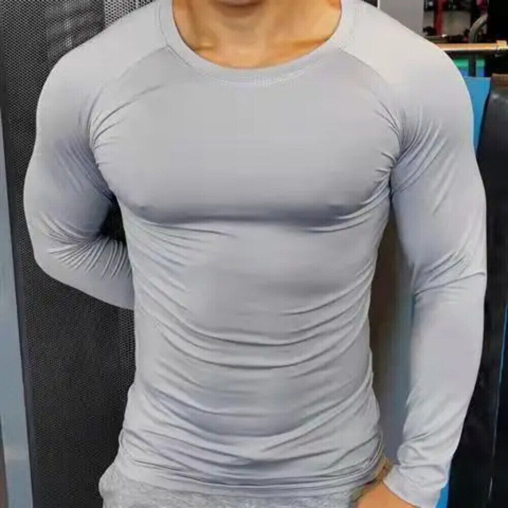 Men's Athletic Long Sleeve Compression Shirts Dry Fit Sports Gym Shirts Workout gallery