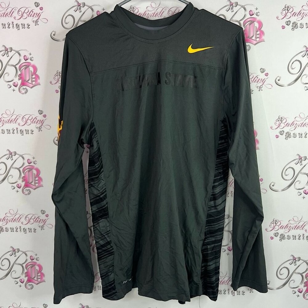 Nike Arizona state long sleeve dri fit Dark Gray Long Sleeve with Yellow Accents gallery