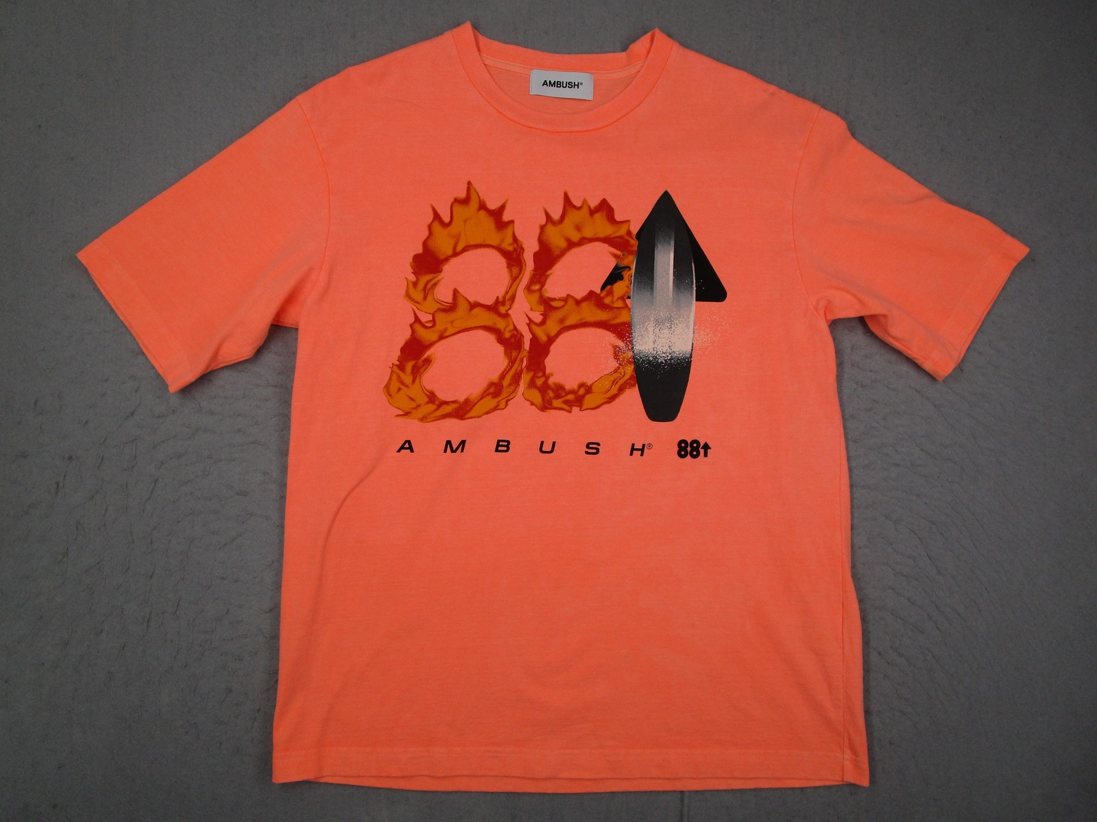 Ambush Shirt Mens Medium Neon Orange Flaming 88 Rising Japan Streetwear gallery