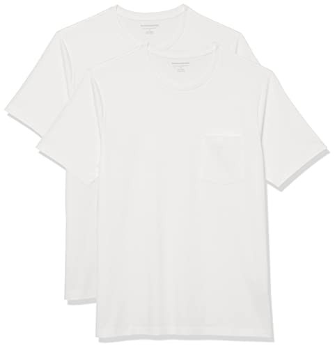 Amazon Essentials Men's Short-Sleeve Crewneck Pocket T-Shirts - WHITE - SIZE M gallery
