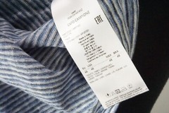 Giorgio Armani Black Label Blue White Striped 100% Linen T Shirt Sz 48 NEW