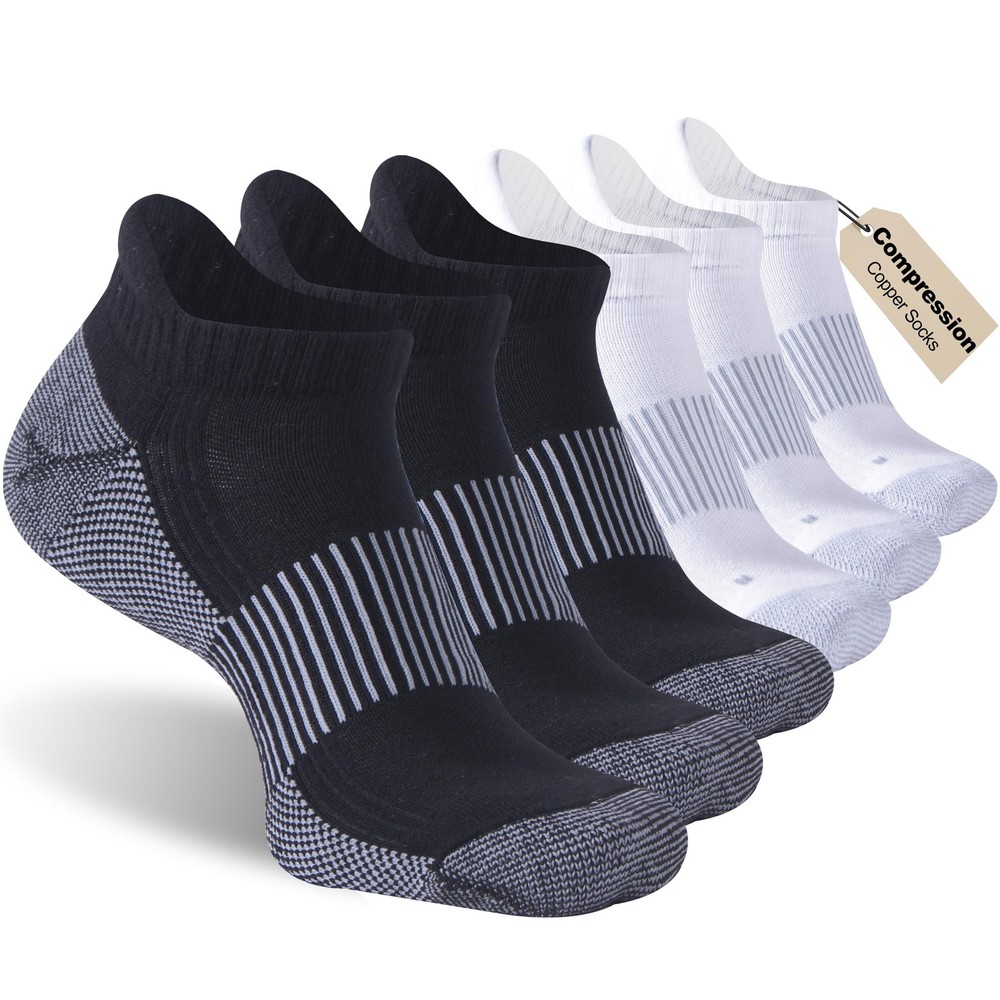 Copper Cushioned Sole Arch Support Athletic Ankle Socks Cycling Running