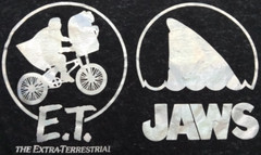 Universal Studios Men’s Medium T-Shirt E.T. Jaws Jurassic Park Black Overdye