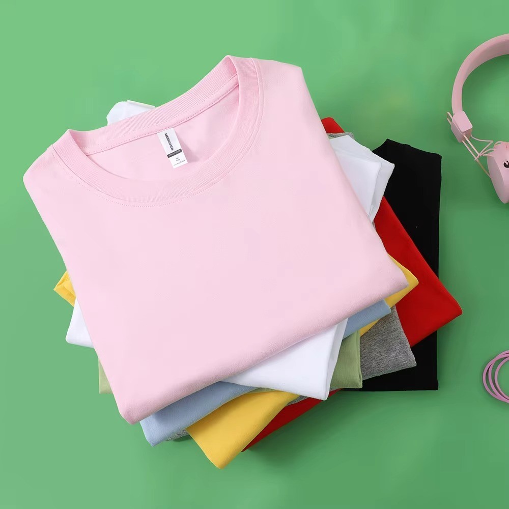 100% Cotton T Shirt Men Women Short Sleeve Casual Soft Breathable Summer Tee gallery
