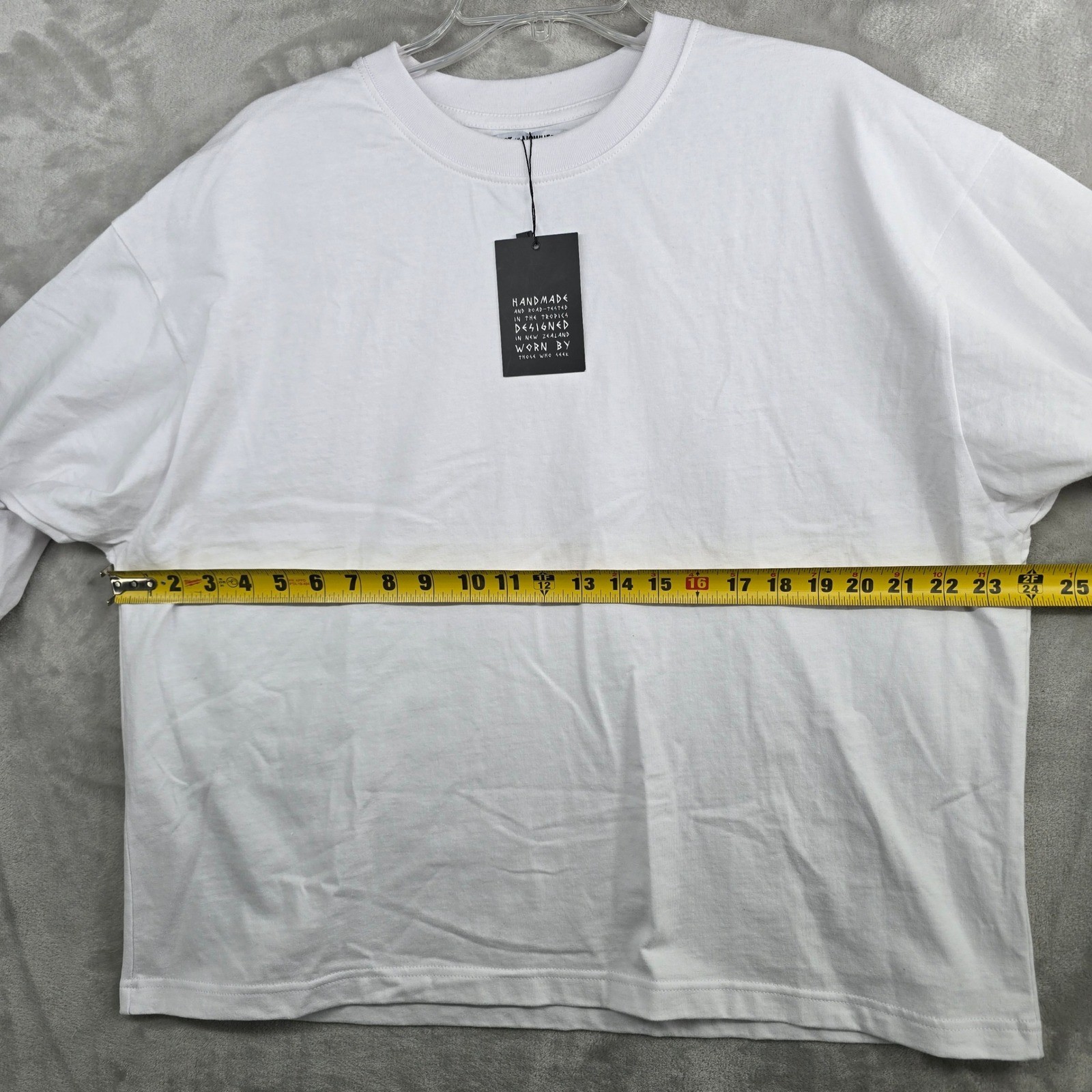 LINW LOST in NOWHERE Mens White Oversized Cropped tee T Shirt XL Handmade gallery