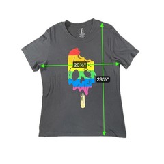 Rainbow Skull Popsicle Graphic Black Men’s T-Shirt Size Large – Streetwear