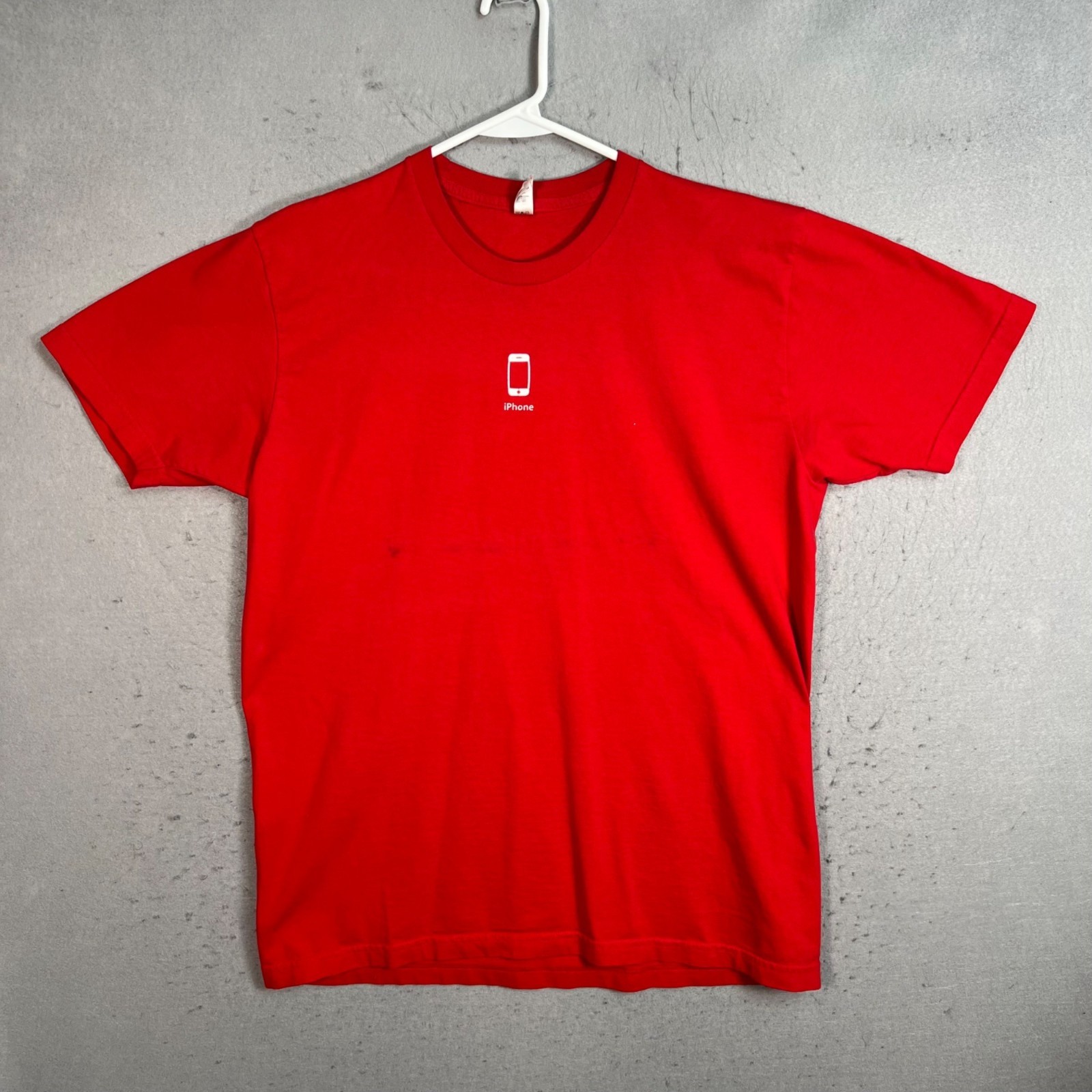 VTG Y2K Apple iPhone Graphic T-Shirt Mens Size Large Red Promo Employee gallery