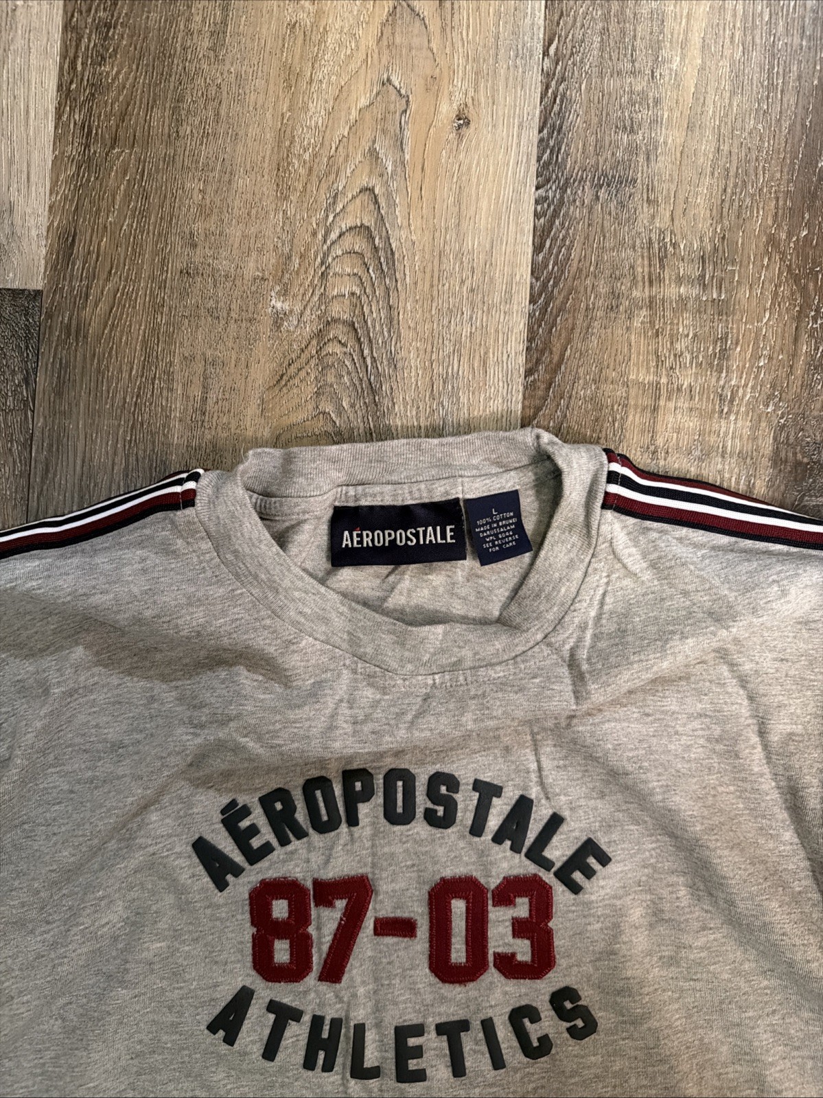 Vintage Y2K Men’s Aeropostale T-Shirt Size Large Grey Blue Athletic Dept gallery