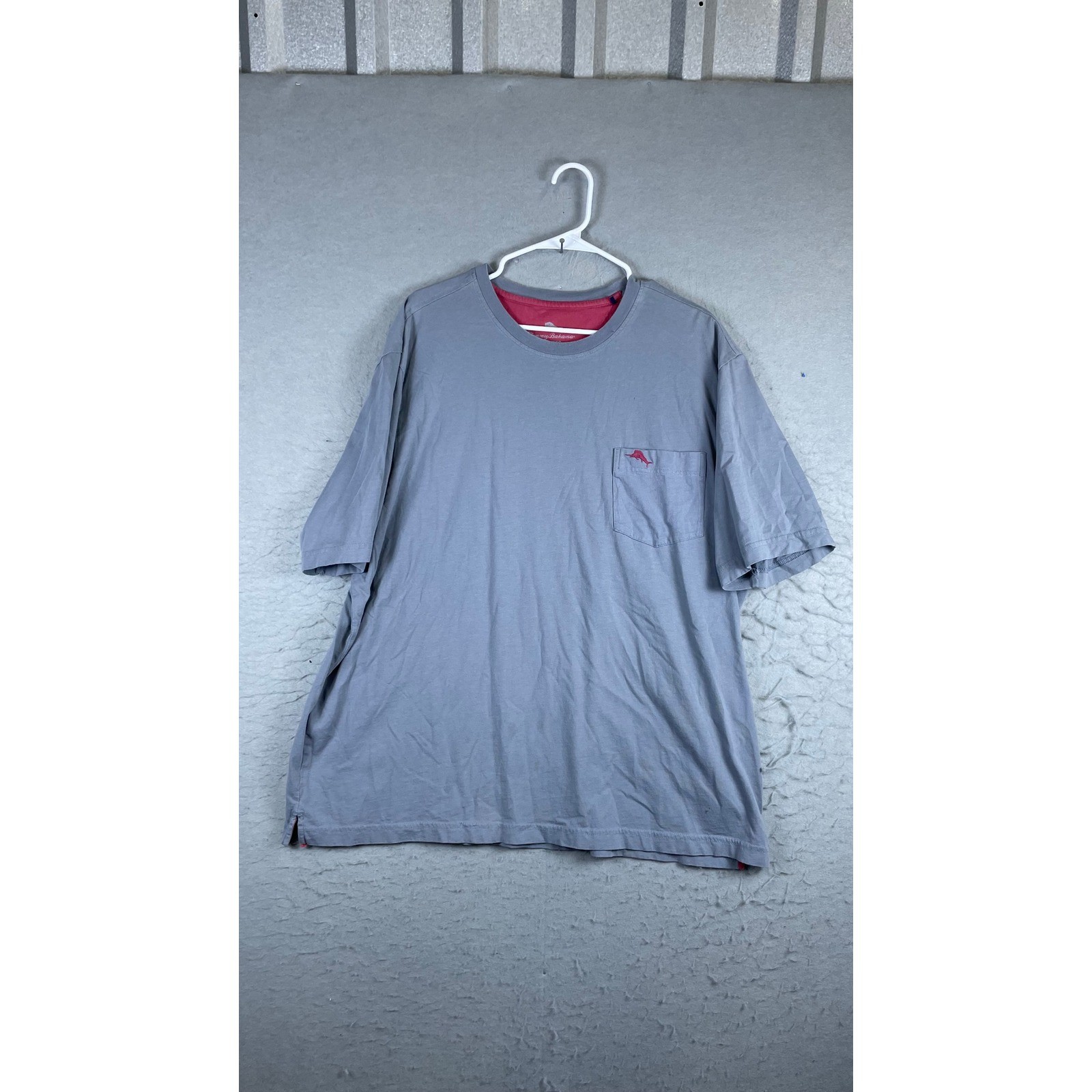 Tommy Bahama Pocket T-Shirt Mens XXL Gray Excellent Short Sleeve Marlin Logo gallery