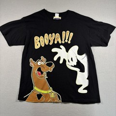 Scooby Doo T-Shirt Men’s XL Black Ghost BOOYA! Halloween Y2K Cartoon Network