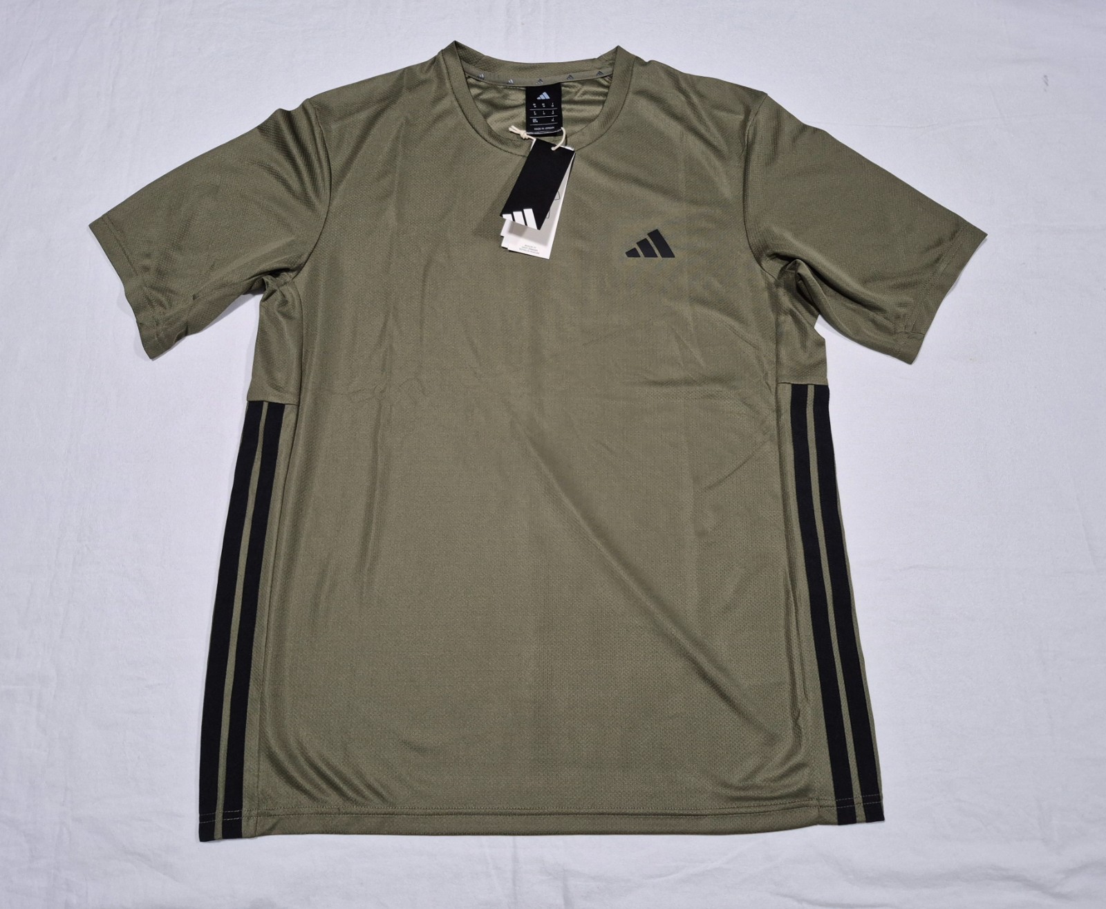 Adidas Mens Training/Running WE Bas 3 S Tee Shirt KD0703 Olive green gallery