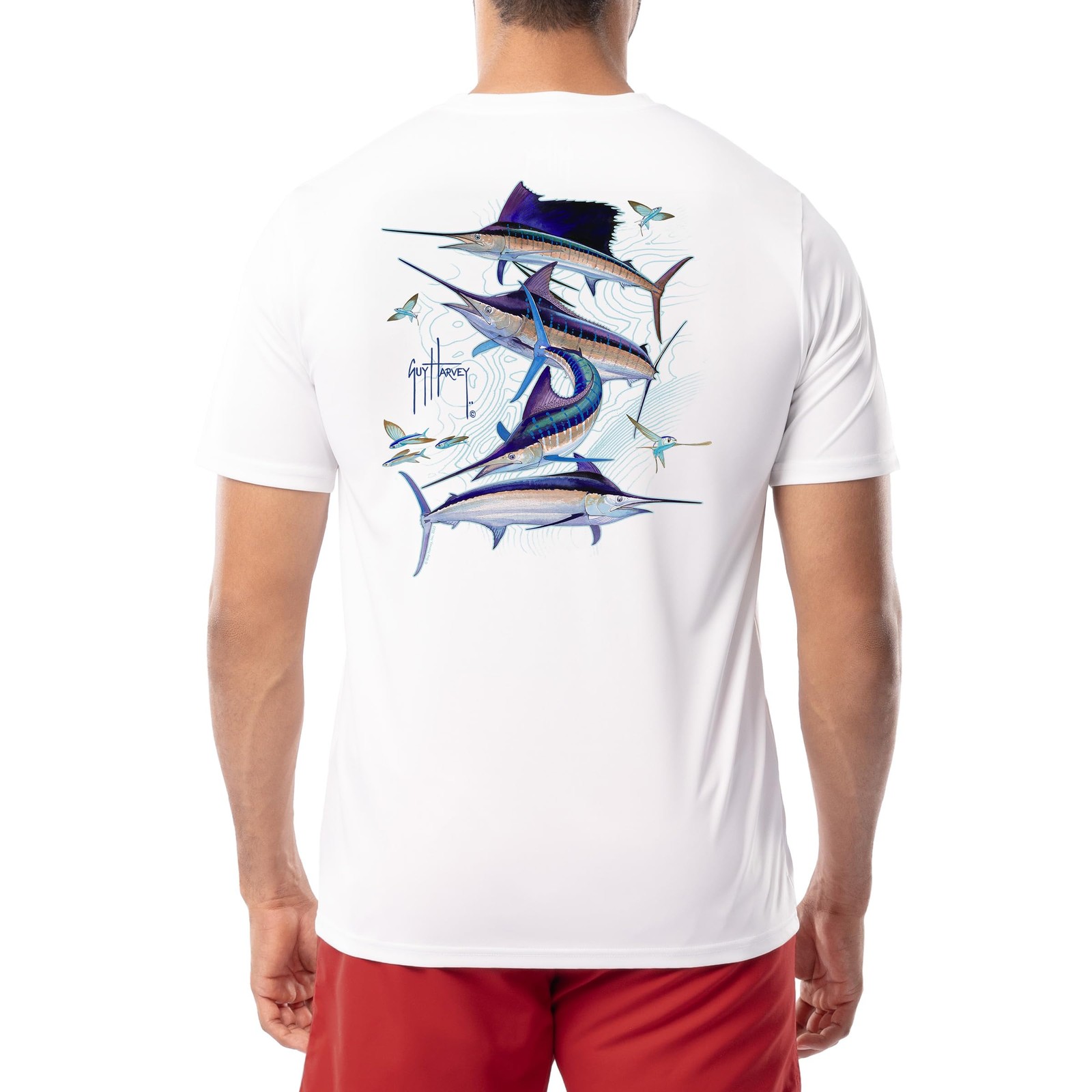 Men’s Short Sleeve Performance T-Shirt with UPF 30+ Sun Protection, Bright Wh…