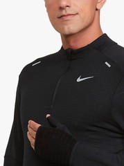Nike Men’s Sport Logo Solid Color Stand Collar L/S Therma Fit Shirt DD5663-010 L