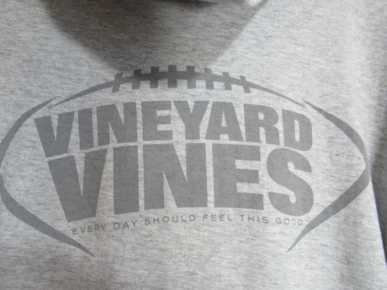 Vineyard Vines Gray Football Hooded Long Sleeve Shirt Size Small EUC gallery